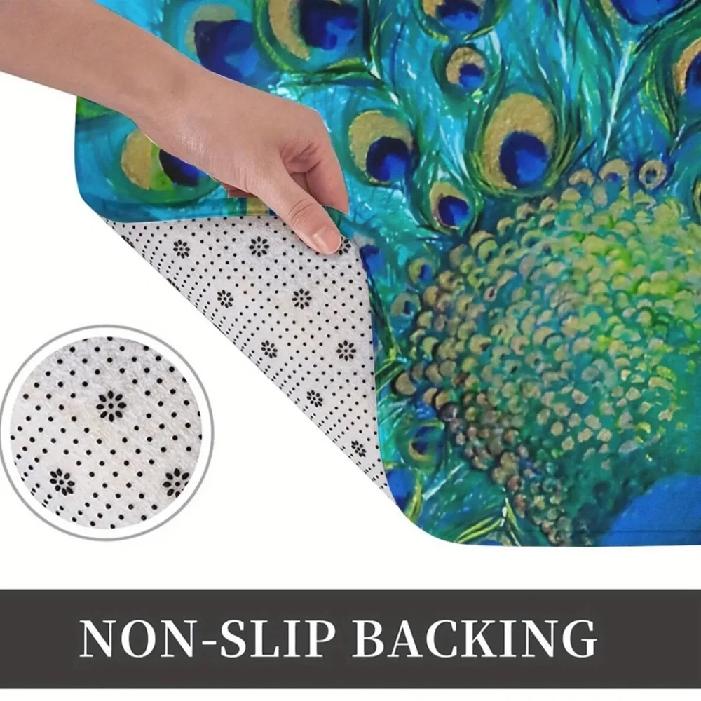Boho Fan Tail Peacock Floor Mat